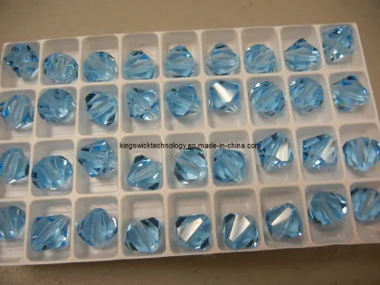 New Preciosa Bicone Crystal Beads, 12mm Aquamarine.