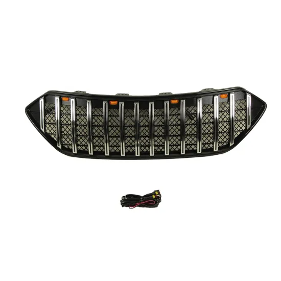 Chrome Front Grill with Lights for Hyundai Santa Fe 2013-2016