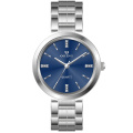 Popular Round Shape Simple Ladies Quartz Steel Watch