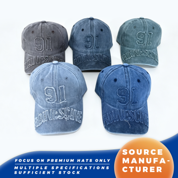 Topi Baseball Vintage Bordir Nomor 91