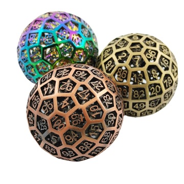 Halloween-Themed Metal D100 Dice for D&D RPG Board Games