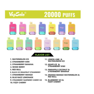 Vapsolo 20000 Puffs Shisha Disposable Vape Europ Wholesale