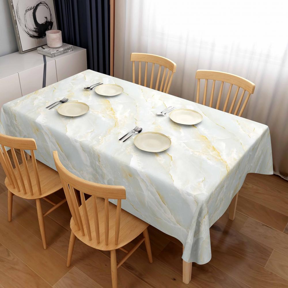 3D นวนิยายนวนิยายหินหินอ่อน PVC Table Oilcloth