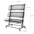 Supermarket Magazine Display Rack With Wheels