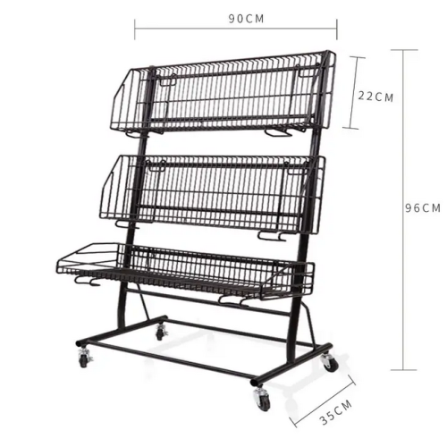 Supermarket Magazine Display Rack With Wheels