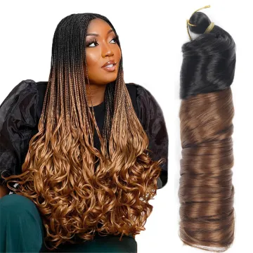 Ombre Loose Wave Crochet Braids Hair Wavy Synthetic Braiding Hair For Black Women French Pre Streched Curly Braiding Hair