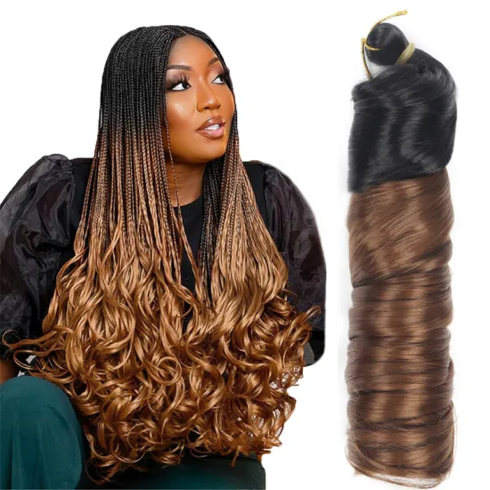 Ombre Loose Wave Crochet Braids Hair Wavy Synthetic Braiding Hair For Black Women French Pre Streched Curly Braiding Hair