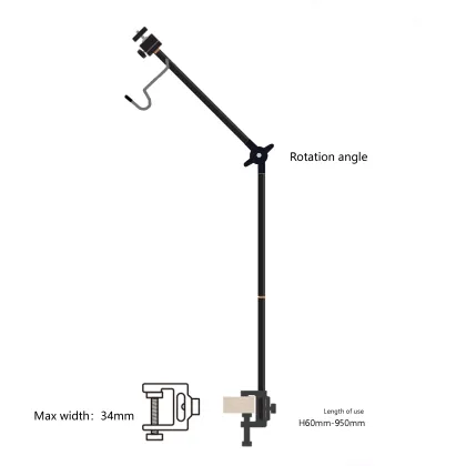 Aluminum Adjustable Folding LED Lamp Holder, Lantern Stand Pole for Camping & Hiking Gear