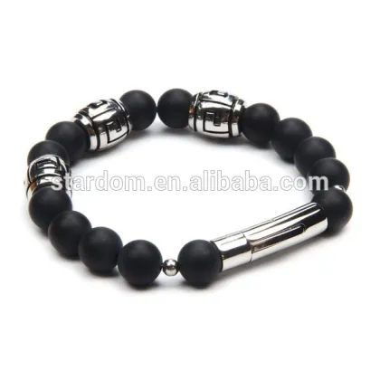 Special Offer! Smart Matt Black Agate Beaded Bracelet