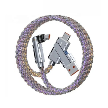 66W Super Fast RGB Πολύχρωμο καλώδιο USB-C για προσαρμογέας φορτιστή τηλεφώνου Android