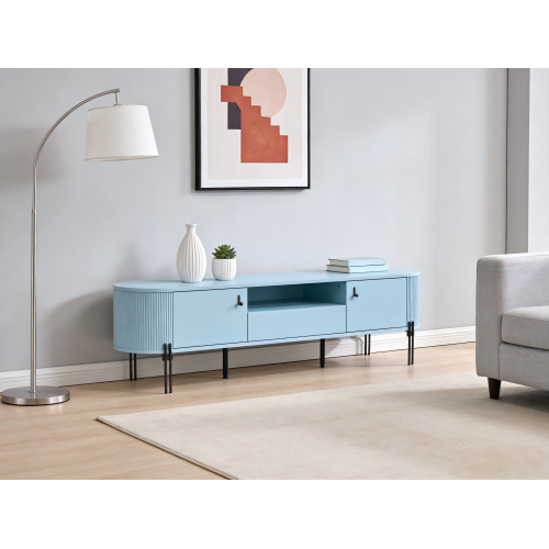 Mesa de console moderna de madeira com design multicenário