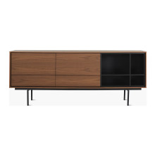 Modern Designer Style Walnut Veneer Sideboard