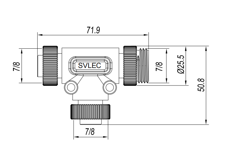  T type 7/8" connector