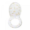 White Duroplast Toilet Seats in Gold-Dust Glitter Effect