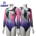 UDandy ngokwezifiso umncintiswano wokuncintisana amakhono amade we-Sleeve Gymnastic Leotards