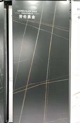 Lauren Black Gold Sintered Stone Slab for Kitchen Counter Tops and Wall Cladding
