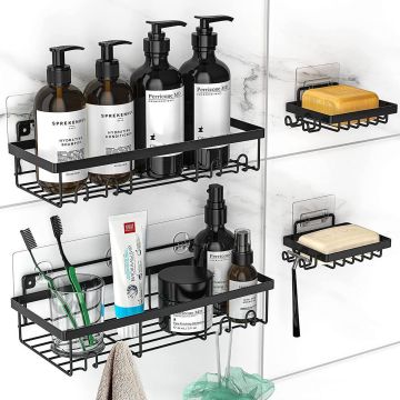 Bathroom Shower Caddy Shelf Organizer Rack for Shampoo Storage and Wall Storage