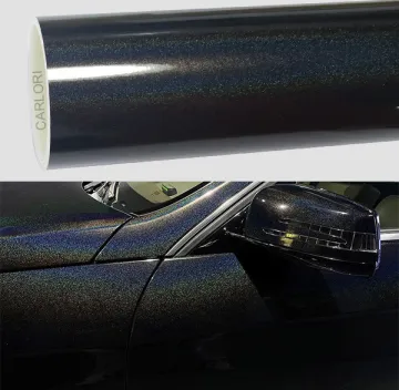 rainbow laser black car wrap vinyl