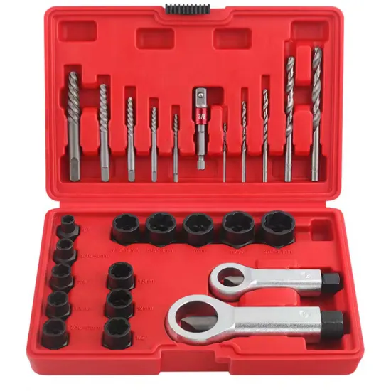 Professional Nut Extractor, Hard Drill Set, and Wheel Locking Lug Nut Removal Kit for Auto Maintenance
