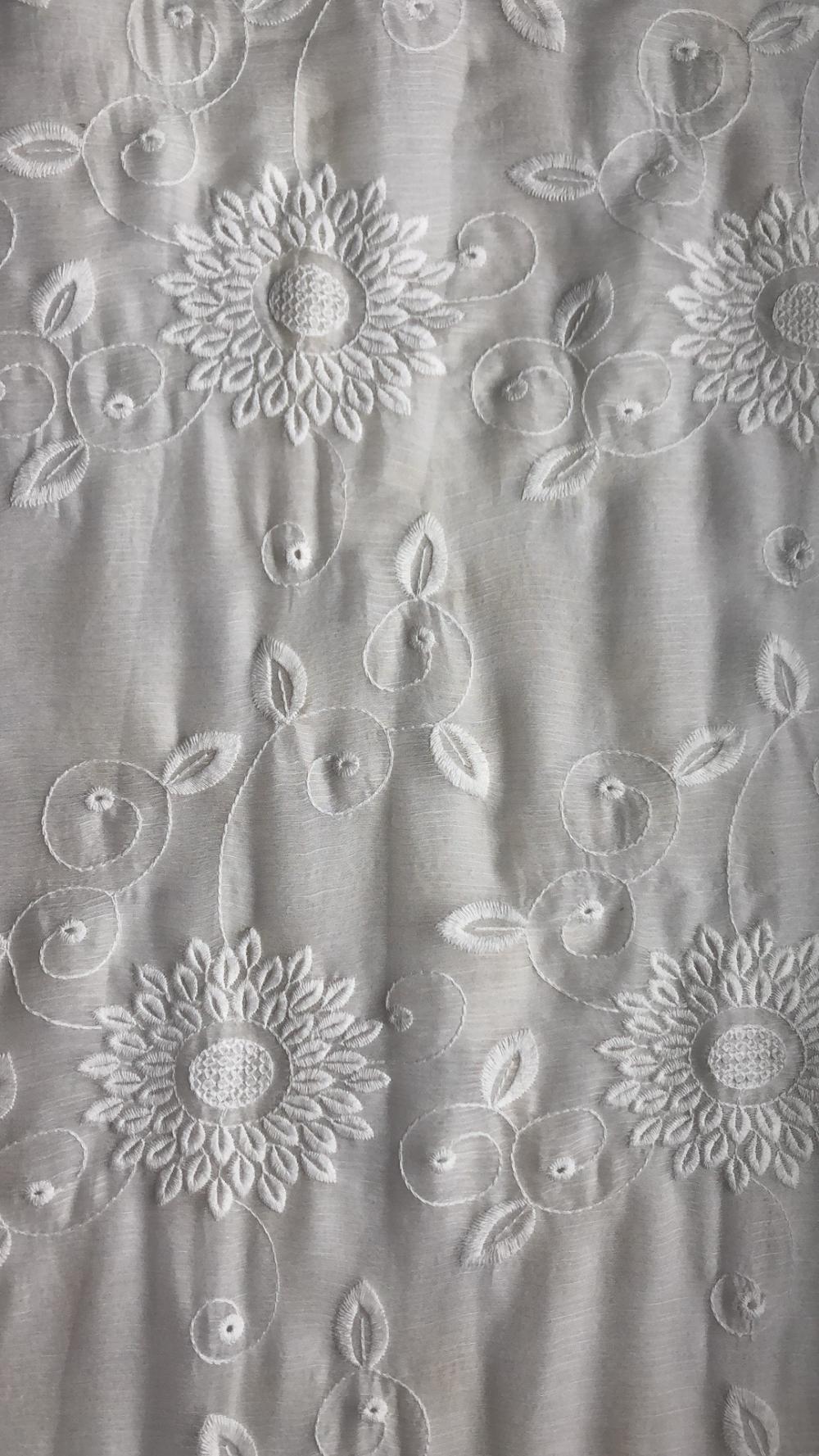 Sunflower Chiffon Embroider Fabric