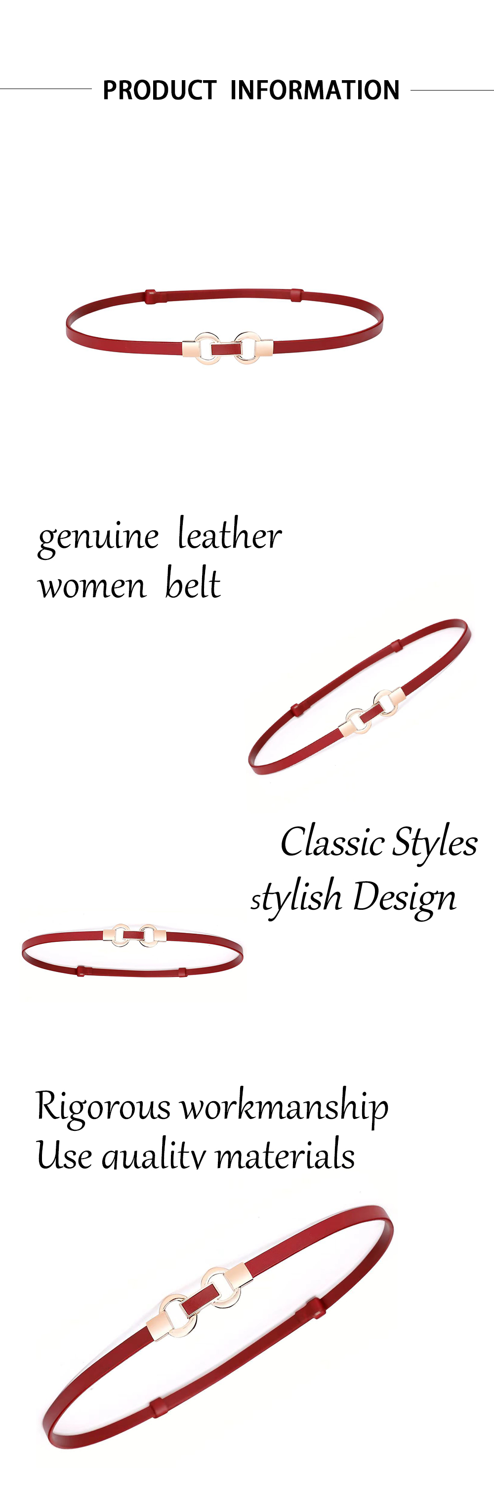 Ladies Thin Leather Belt