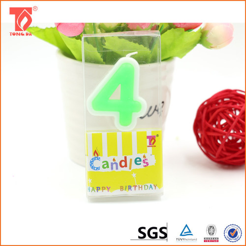 Green color Paraffin wax number birthday candle