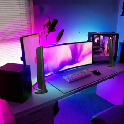 Voice-Controlled LED Gaming Light for TV Screen with Rhythm Lighting and Music Atmosphere