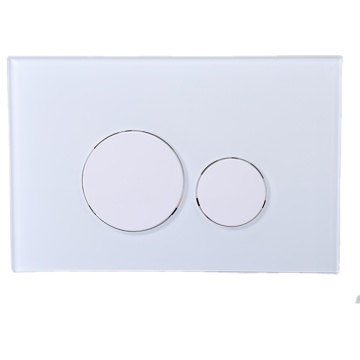 White Tempered Glass Dual Flush Toilet Concealed Cistern Plate