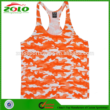 Best Selling Professional Men's Custom Design Camo Sublimated Gym Singlet