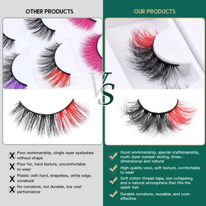 Halloween Christmas Glitter Lashes - 2 Pairs Exaggerated DIY Dramatic Eyelashes for Party