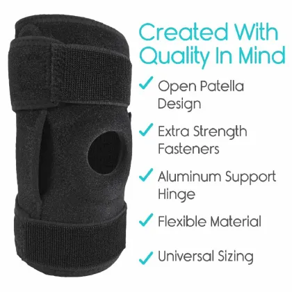 Black Neoprene Hinged Knee Brace For Arthritis