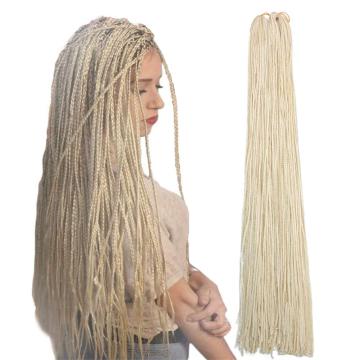 Wholesale Straight Zizi Box Crochet Hair Long And Thin Box Braiding Hair Solid Color Synthetic Fiber Black Gray Brown Purple