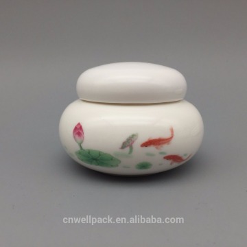 Different sizes colorful ceramic jars for cosmetic products