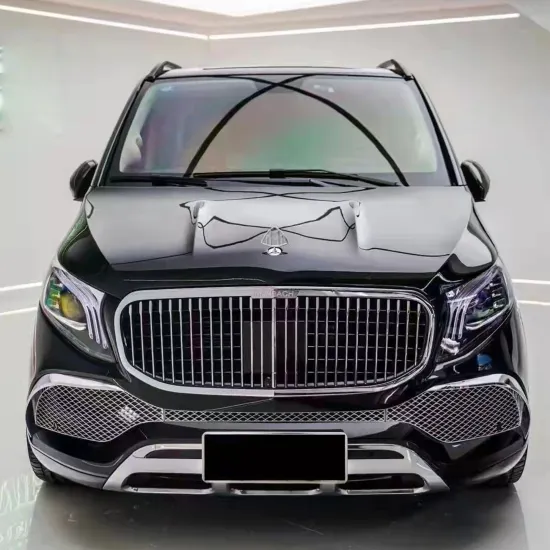 Front Bumper Assembly for Mercedes-Benz V-Class/VITO W447 2016-2019 - Upgrade to Maybach Style Body Kit (Includes Rear Bumper and Hood)