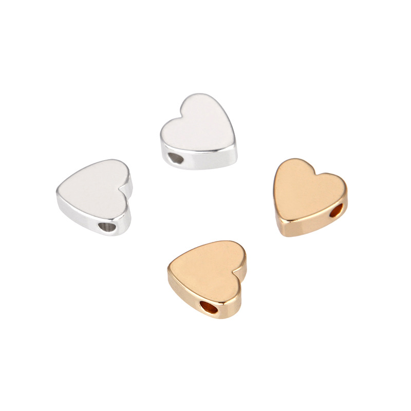 Accessoires de bijoux Love Perles Copper Heart Perles 50pcs