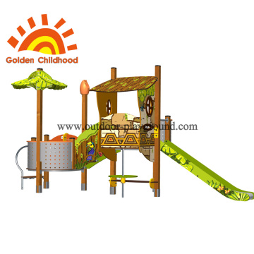 Slide With Playhouse Outdoor Playground Equipment For Children