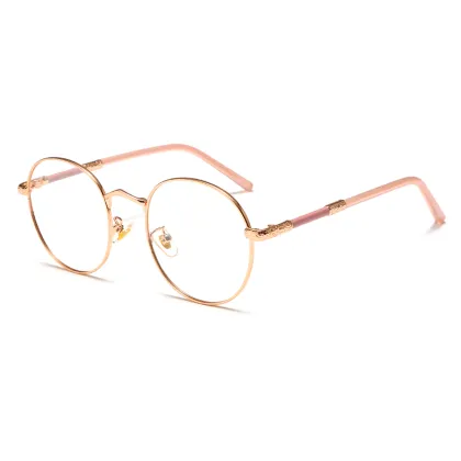 Men's Metal Round Photochromic Glasses Frame - Black Discoloration Eyewear Wholesaler