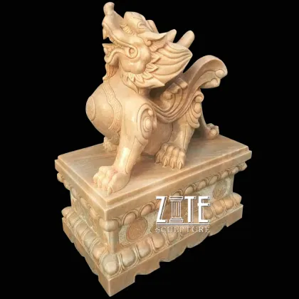 Garden outdoor decoration marble animal sculpture pixiu stone statue