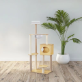 Modular Eco-Friendly Cat Tower Wooden Indoor Scratcher Multi Level Climbing System Detachable Components Flexible Carton