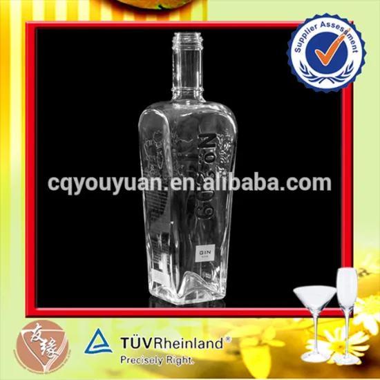 Square Glass Bottle For Alcohol Manufacturer 700 ML Vodka Design