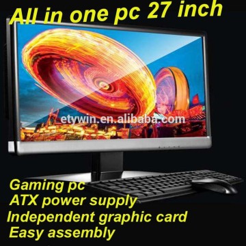 All in one pc desktop computer with 27" LED monitor for DIY computer hardware,gaming computer