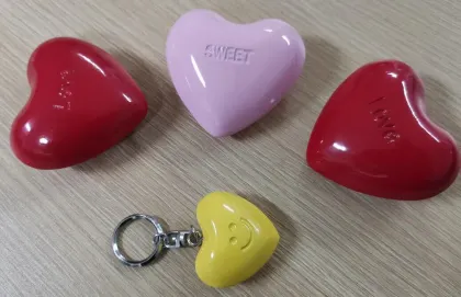 supply metal heart shape key ring with chiming for Valentine's Day gift