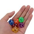 New 6pcs set Mixed color Clear D20 20 Sided Dice 20 face Digital Dice Set for Games Board Gaming Dice Set