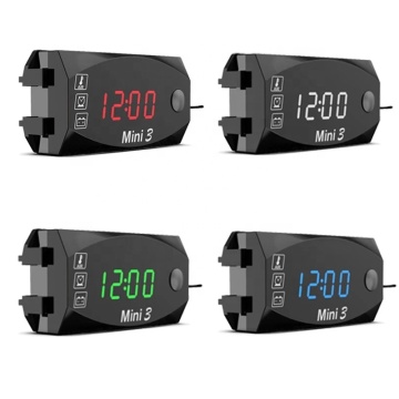 IP67 Waterproof 3-in-1 12V Motorcycle Digital Display (Thermometer + Voltmeter)