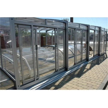 Diy Electric Retractable Glass Roof Swimming Pool Cover