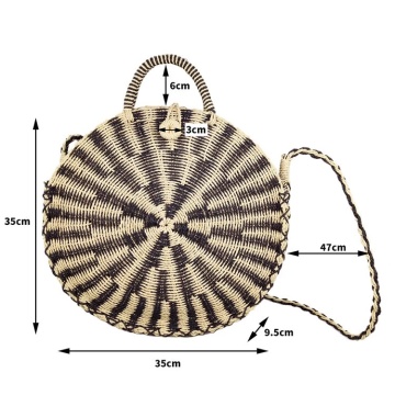 2021 circle shap two colors matching straw bag