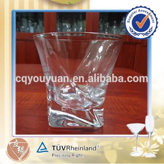 crystal flint glass tumbler 300ml hand made twisted whiskey glass wholesale