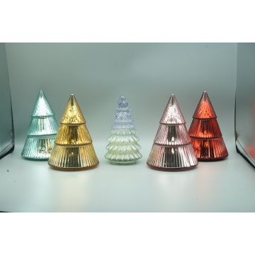 Weihnachtsbaum-Kerzengläser aus Glas