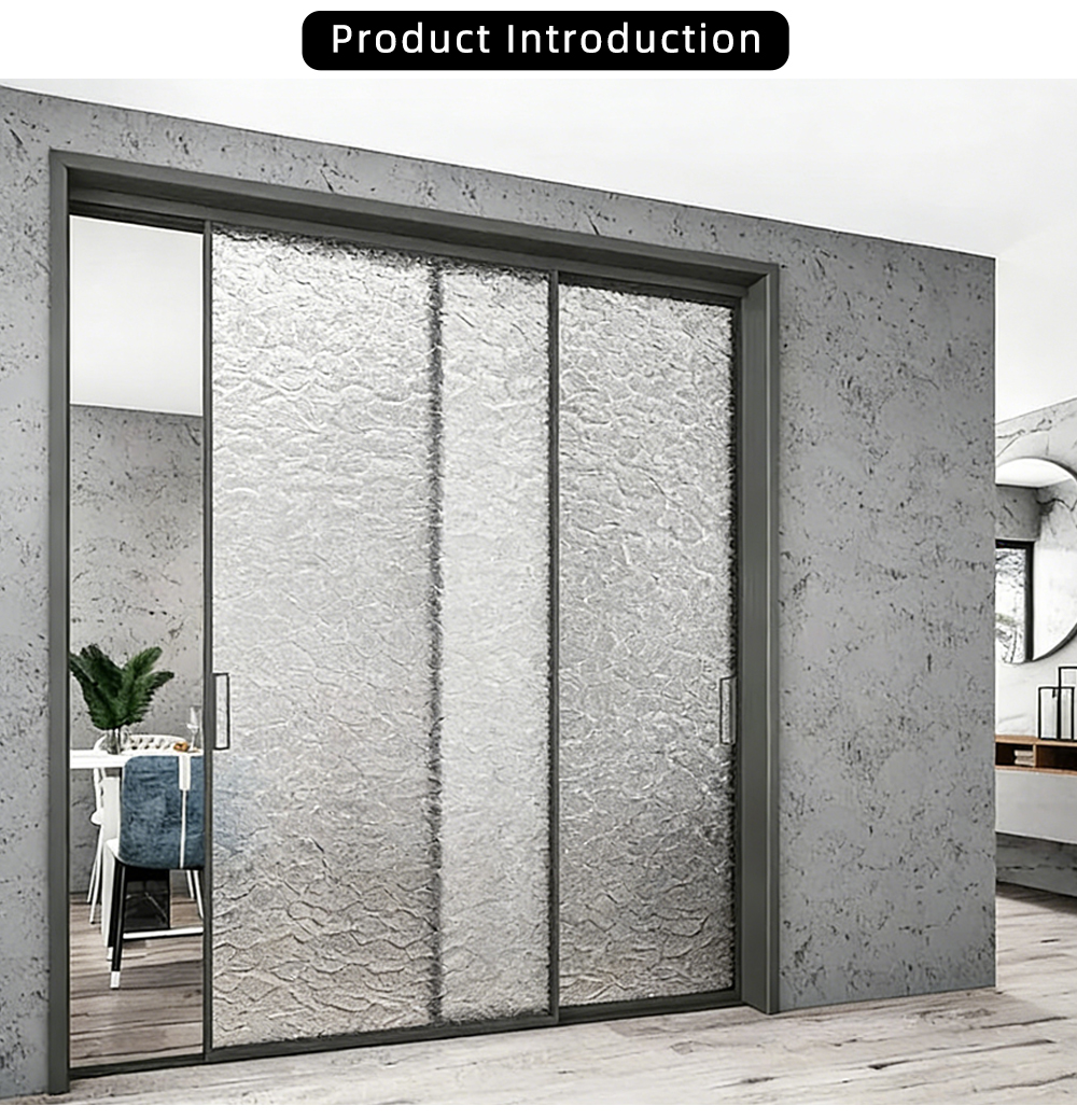Water Ripple Single Glass Sliding Door YJ-R023 X
