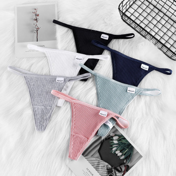 Cotton Tanga Panties Low Rise Solid Colors G-String Sport T-Back Underpants for Women